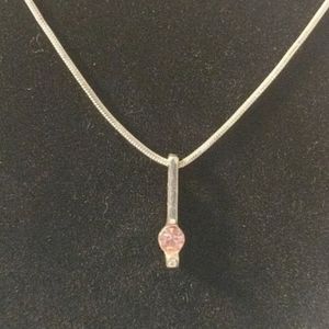 Synthetic Pink Crystal Necklace
